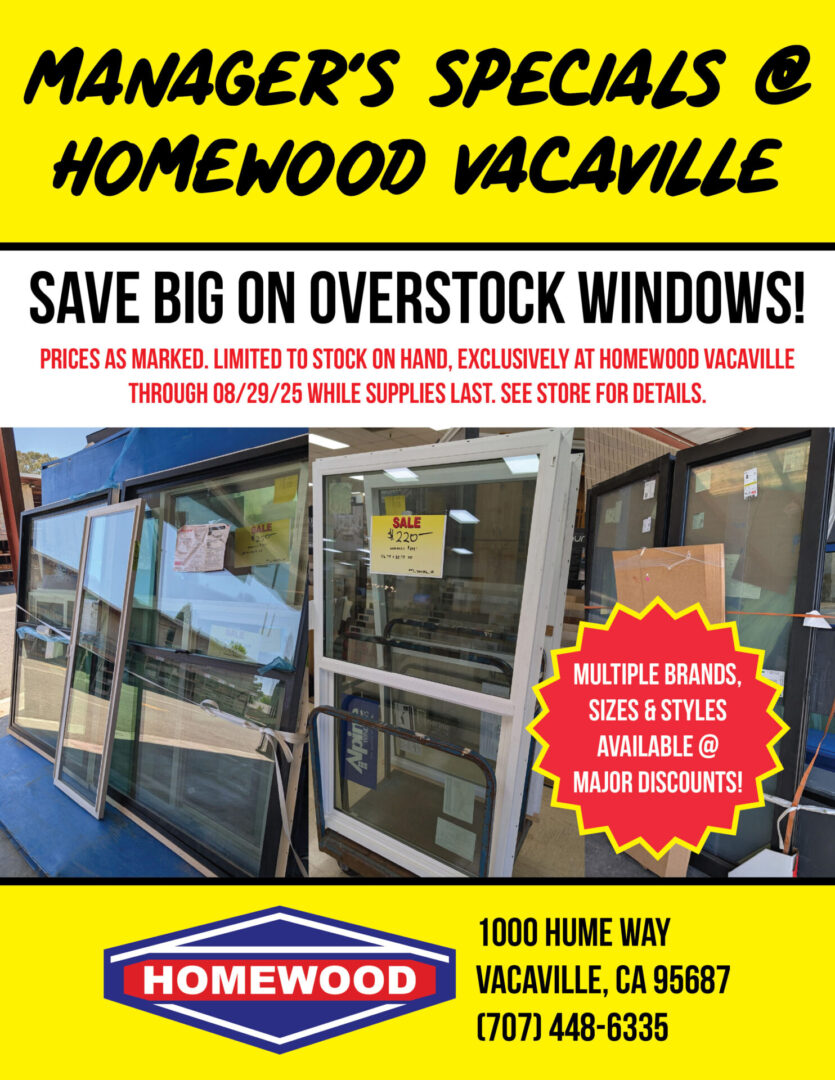 Valid at Homewood Vacaville while supplies last through 08/29/25. 