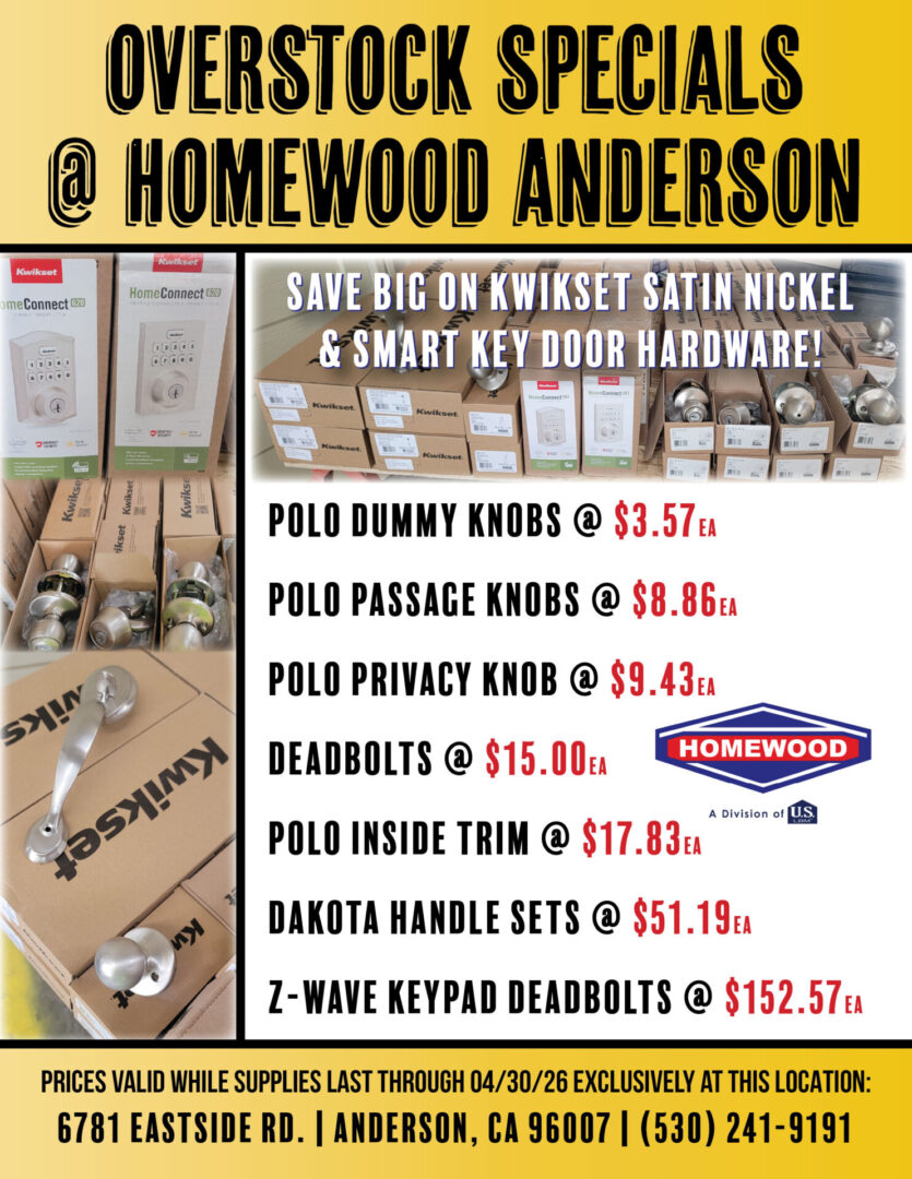 Valid exclusively at our Anderson location while supplies last through 04/30/2026. 