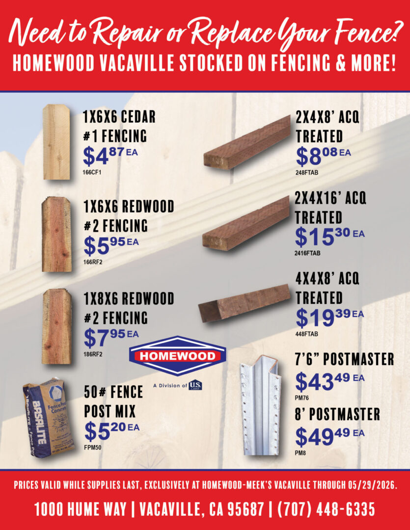 Valid exclusively at Homewood Vacaville, while supplies last through 05/29/2026.